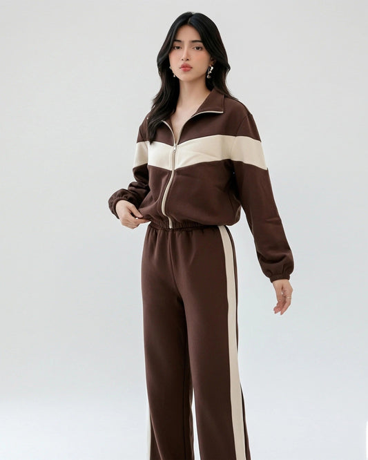 Fleece Tracksuit - Cool Fit - Brown